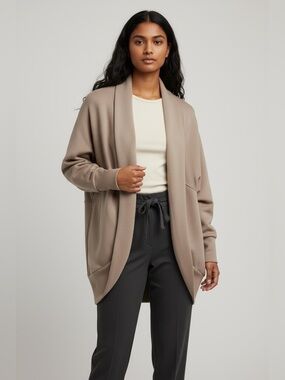 New Amazon Women's Open-Front Shawl Collar Cardigan Sweater - Taupe